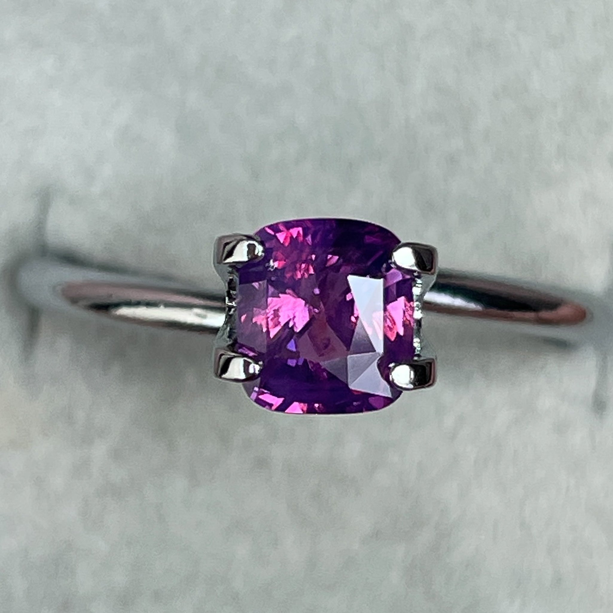 Natural 1.03 Ct purple cushion cut sapphire from NASHGEMS, no heat loose pink sapphire gemstone for engagement rings.