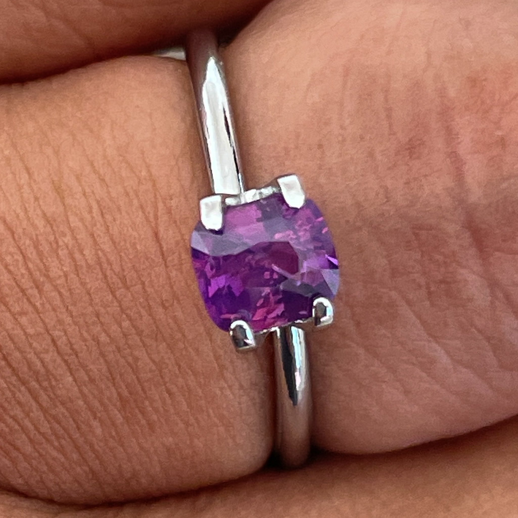 Natural purple sapphire 1.03 Ct cushion cut loose gemstone from NASHGEMS, ideal for engagement rings.