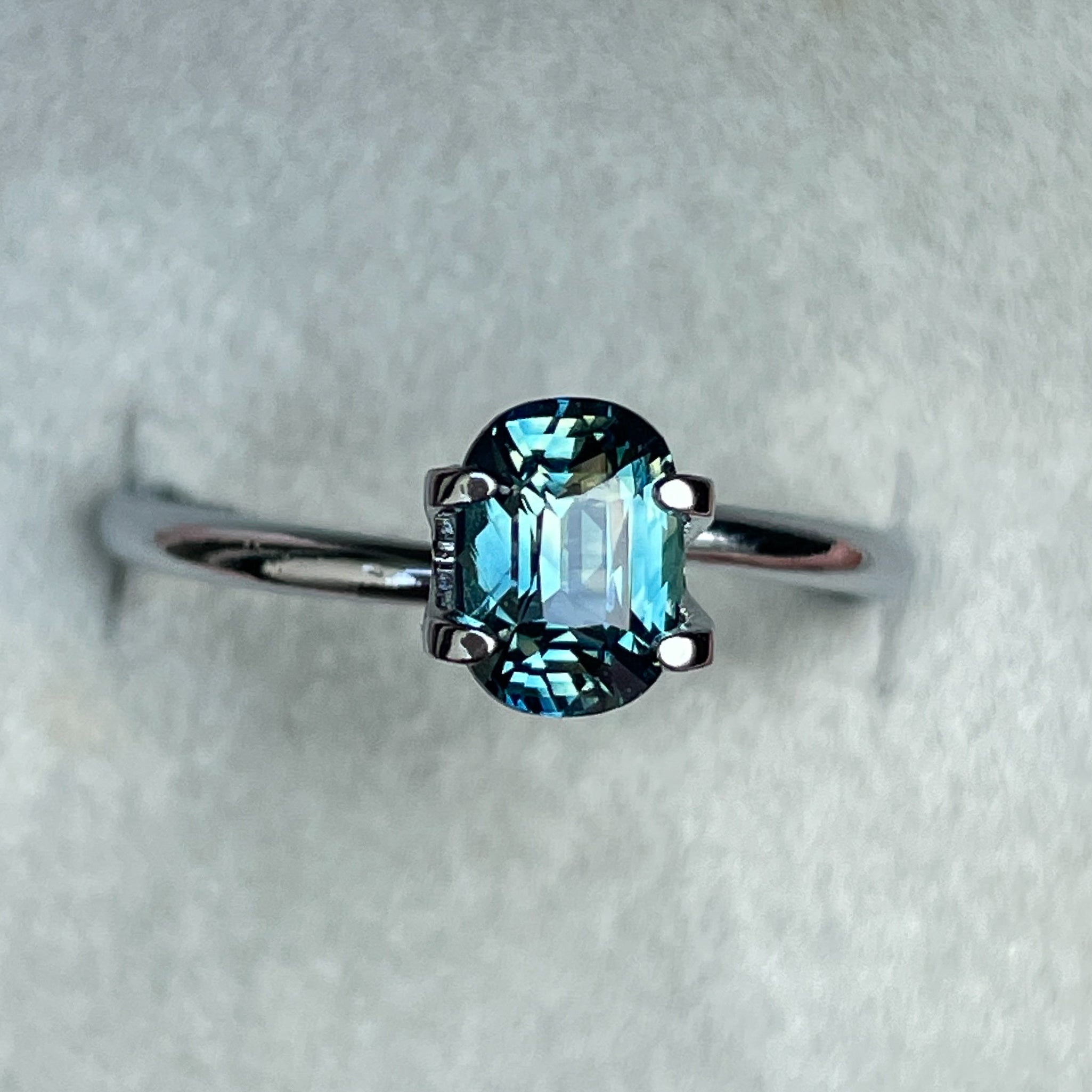 Natural teal sapphire 1.36 Ct cushion cut, no heat loose gemstone from NASHGEMS, ideal for engagement rings or custom jewelry.