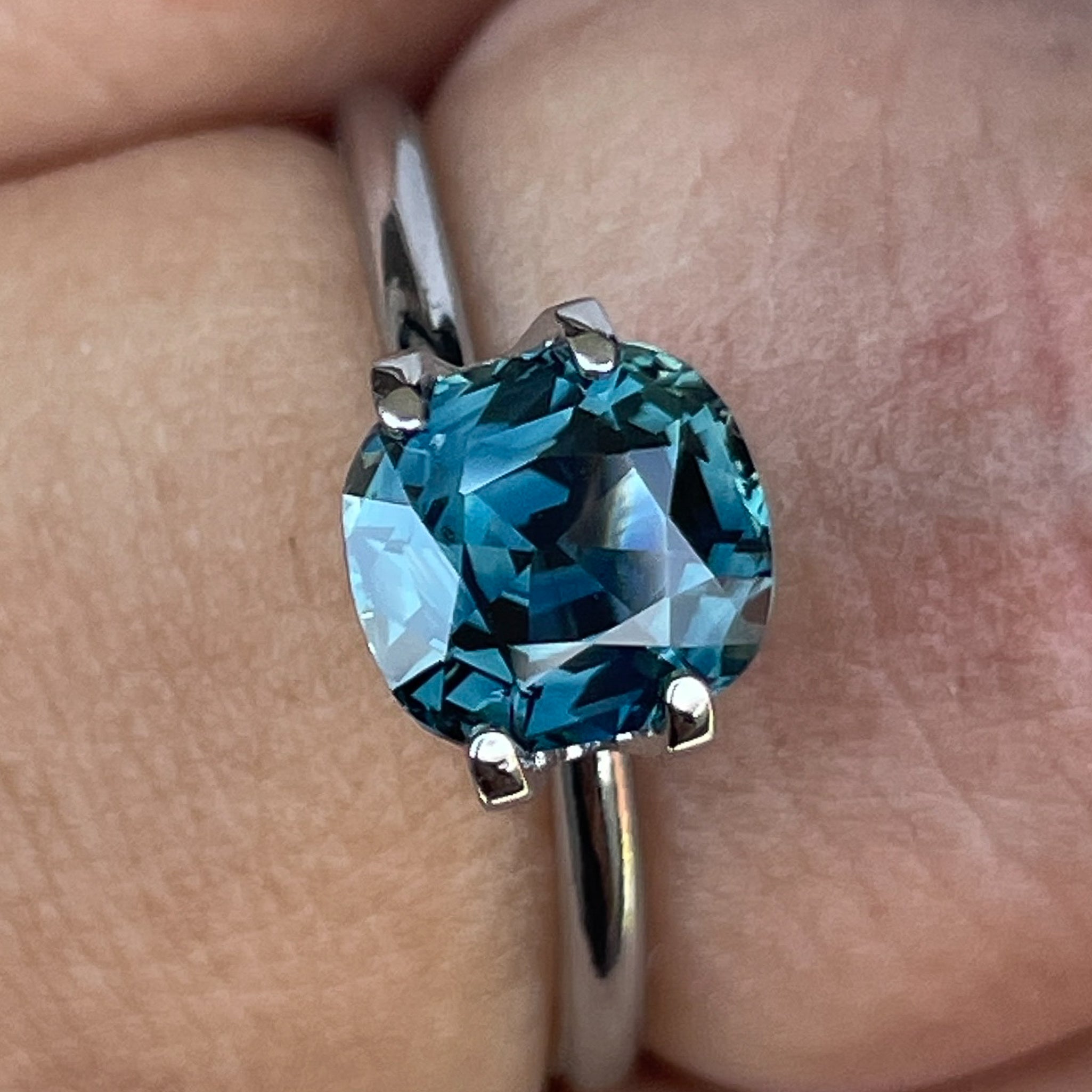 Natural teal sapphire 2.02 Ct cushion cut loose gemstone by NASHGEMS, ideal for engagement rings or custom jewelry designs.