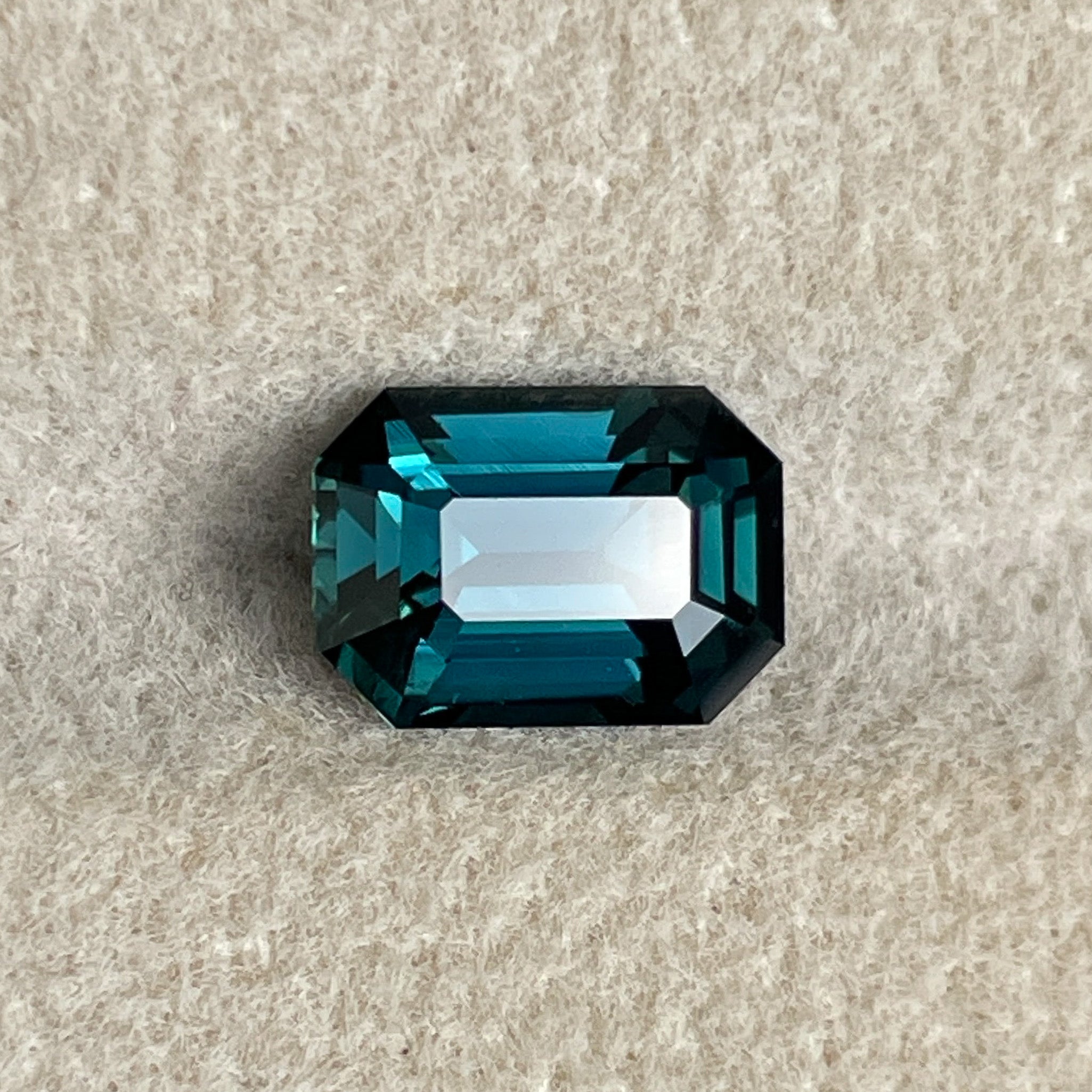 Natural teal blue green sapphire 2.18 Ct emerald cut by NASHGEMS, heat treated loose sapphire for engagement or custom jewelry.