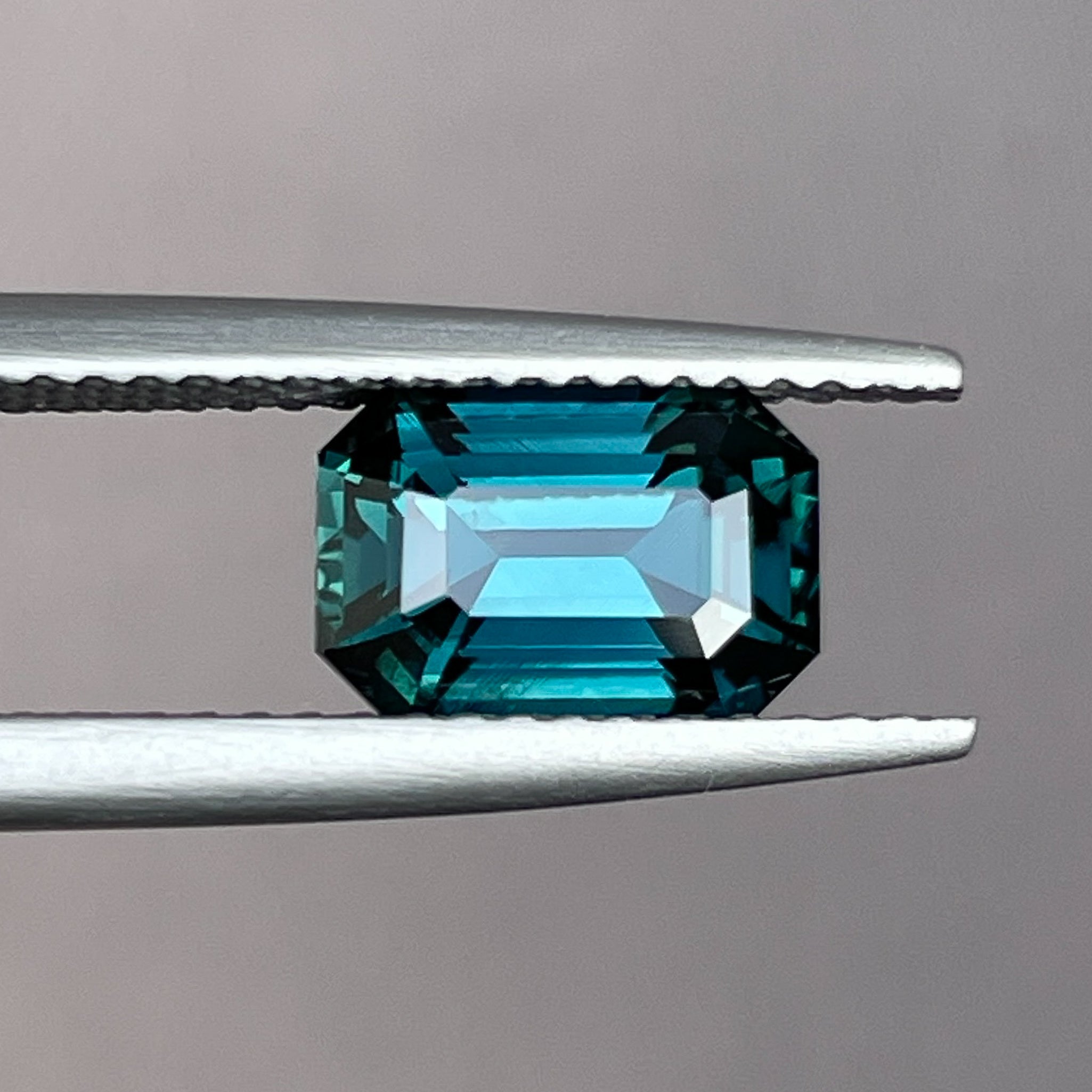 Natural teal blue green sapphire, 2.18 Ct emerald cut, heat treated loose sapphire by NASHGEMS for engagement or custom jewelry.
