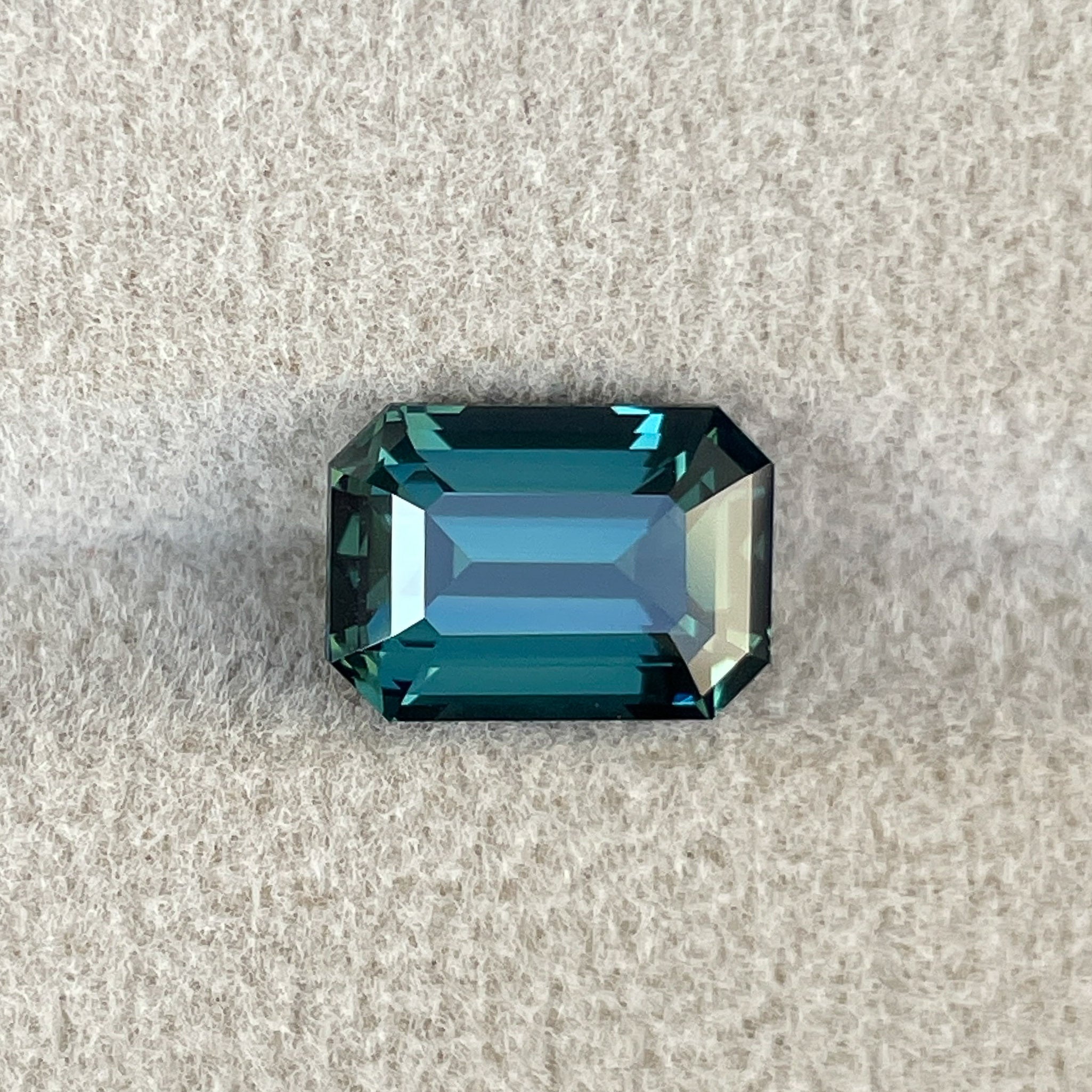 Natural teal blue green sapphire, 3.71 ct emerald cut loose gemstone by NASHGEMS, ideal for engagement rings or custom jewelry.