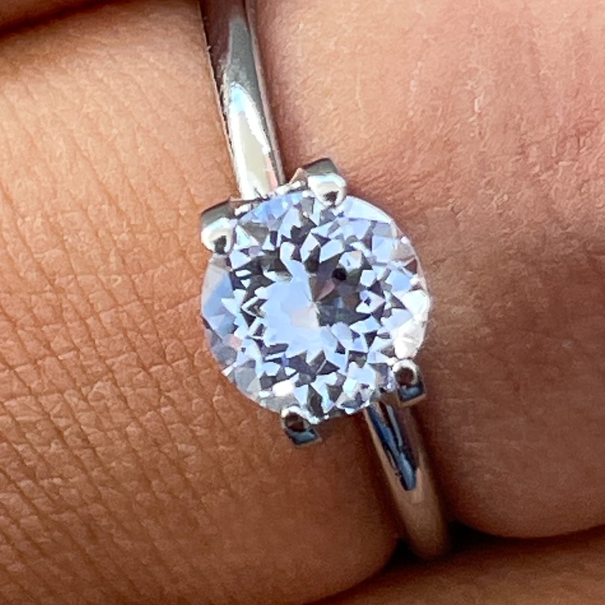 Natural Ceylon Pale Blue Sapphire 1.30 Ct round cut loose gemstone by NASHGEMS, ideal for engagement rings.